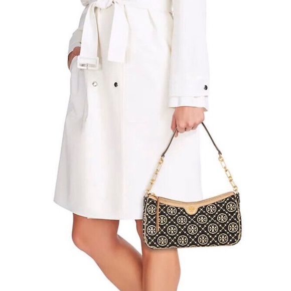 Tory Burch T Monogram Chenille Studio Shoulder Bag - Picture 16 of 16